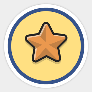 Gold Star Cartoon Vector Icon Illustration Sticker